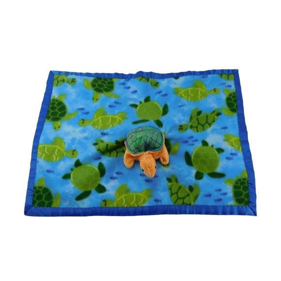 Ty Turtle Baby Security Blanket Lovey Plush 20" x 15" Stuffed Animal - Picture 2 of 7